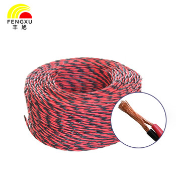 丰旭 国标RVS2*0.5平方双绞花线 铜芯软花线 消防线 户外接灯线 FX-RVS2*0.5 红黑 100米