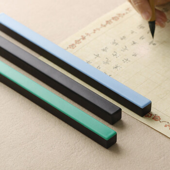 漢墨 ABS铸铁镇尺镇纸 学生初学者多功能雅黑色单支装文镇 文房四宝毛笔书法宣纸用笔架