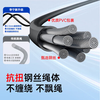 李宁竞速跳绳中考专用考试10-18岁儿童小学生钢丝绳体育体测超轻双摇