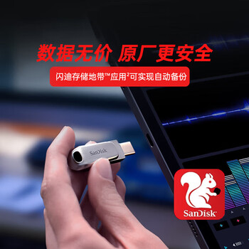 闪迪（SanDisk）256GB Type-C USB3.2 手机U盘DDC4 读速高达400MB/s 自动备份 手机电脑两用 金属双接口大容量优盘