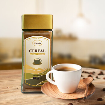 DGTOP早餐谷物速溶黑咖啡美式0蔗糖添加咖啡粉100g/瓶