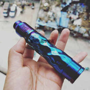 黄铜骚蓝水滴时光左轮 av ss彩钢机械杆电子烟滴油大烟雾蒸汽烟 水滴