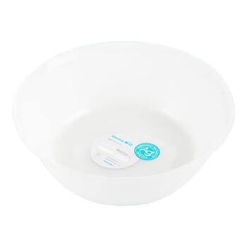 茶花 抗菌洗头洗脸盆 塑料盆子洗衣盆水盆26.5cm 圆盆S 白色