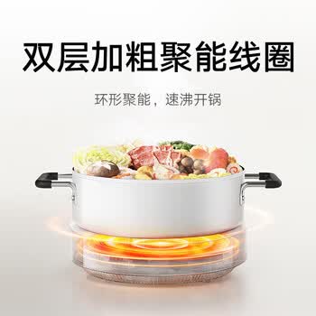 小米电磁炉N1 2100W大火力 加粗聚能线圈 6挡控温  火锅煎炸蒸煮炒菜电炒锅 电磁炉N1+知吾煮汤锅