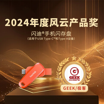 闪迪（SanDisk）256GB Type-C USB3.2 手机U盘DDC6橙色 手机电脑存储盘 双接口大容量优盘