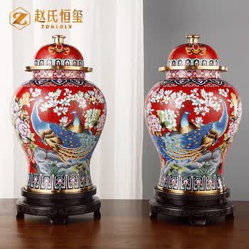 景泰蓝铜花瓶- 京东