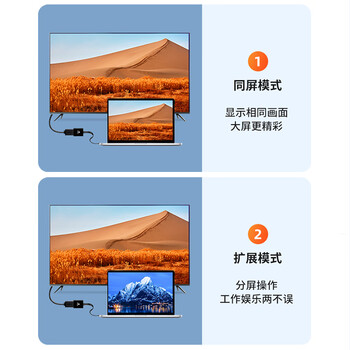 毕亚兹 USB转HDMI转换器连接线【无需重启】苹果笔记本外置显卡投影仪电脑接电视高清同屏线拓展USB坞