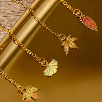 佳茉复古文艺树叶书签银杏叶金属书签礼盒高级感中国风古典礼物送老师纪念品元宵三八女神妇女节伴手礼