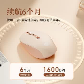 惠普（HP）S1000 Plus 无线鼠标 办公鼠标 家用/商务办公/笔记本/台式机USB接口即插即用 鼠标无线清新奶茶色