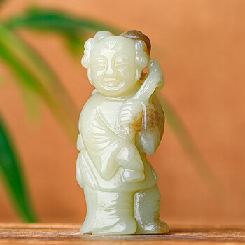 中国文玩 和田黄玉「元宝童子」６２ｍｍ 中国文玩 和田黄玉「元宝童子」62mm 【公式通販】