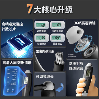 李宁（LI-NING） 计数跳绳儿童成人幼儿园3~5岁中小学生学校考试减肥健身可调节