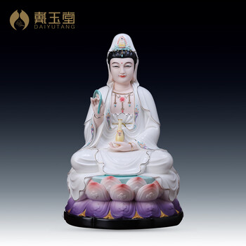 中国美術品、德州窑白瓷、观世音大佛像、超美品、 德化观音瓷像品牌及商品- 京东