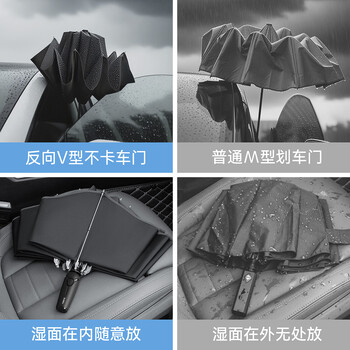左都（ZUODU）全自动三折雨伞男士便携折叠伞晴雨两用伞女高端超大号抗风暴伞