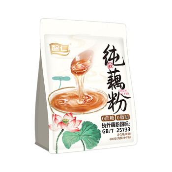 智仁 纯藕粉 0添加蔗糖0脂肪莲藕粉营养早餐代餐冲饮速食独立袋装600g