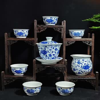 景德镇青花手绘盖碗品牌及商品- 京东