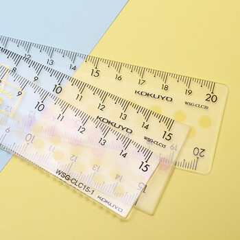 国誉淡彩曲奇亚克力高考透明直尺20cm 210*40*2.5mm颜色随机1个装 WSG-CLC20