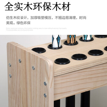 金仕健实木台球杆架落地多孔球杆架实木多功能架杆置物-全实木柜式12孔