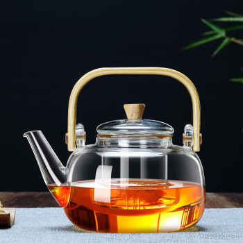 绿珠lvzhu 茶壶玻璃茶具800ml 大容量过滤煮茶器办公养生泡茶壶 家用加厚耐热玻璃壶 G356