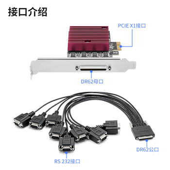 EB-LINK PCI-E转8口串口卡电脑COM口扩展卡1拖8路RS232工控机9针转接卡支持小机箱 EB-LINK PCI-E转8口串口卡电脑COM口扩展卡1拖8路RS232工控机9针转接卡支持小机箱