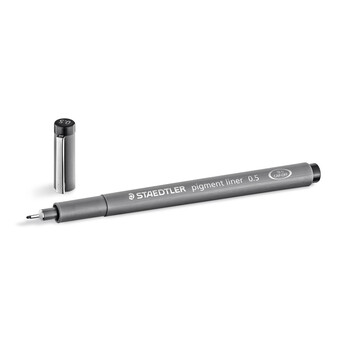 施德楼（STAEDTLER）针管笔勾线笔 0.5mm纤维头耐擦防水直液签字笔 美术绘图描线速干笔30805-9