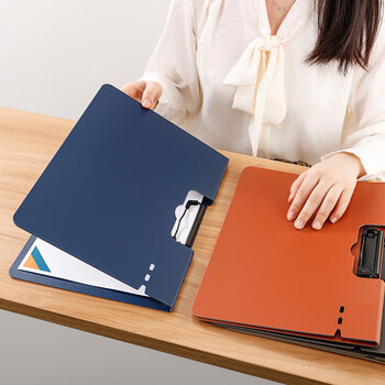 天色A4文件夹夹板 横式折页会议夹写字板夹秘书夹资料夹试卷夹签字签约呈阅夹办公用品TS-10001玛瑙灰