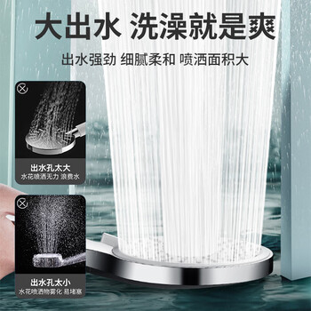巢极佳品多功能沐浴花洒喷头手持壁挂式莲蓬单头浴室可调节大孔出水淋浴头