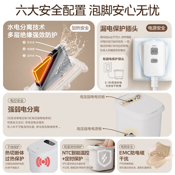 美的（Midea）智能泡脚桶【淋涌蒸按+UV杀菌】41cm高深桶过小腿 家用全自动按摩加热足疗器 足浴盆ZL310杀菌款