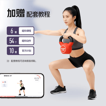 PROIRON普力艾 壶铃男女提壶哑铃壶健身壶铃纯铁深蹲练臀器械浸塑 10KG