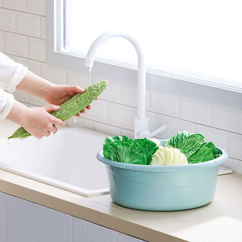 茶花塑料盆 大号洗脸盆 学生宿舍洗衣服洗脚宝宝足浴盆33cm