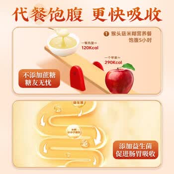 同仁堂猴头菇养胃粉米糊30天早餐益生菌八珍粉稀流食中老年人营养品900g