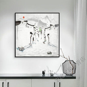 手描き 水彩油画 山水画 吴冠中 風景作品図 中国絵画 約70×100cm 吴冠中《山水》|作品|北京洪地画廊北京画廊