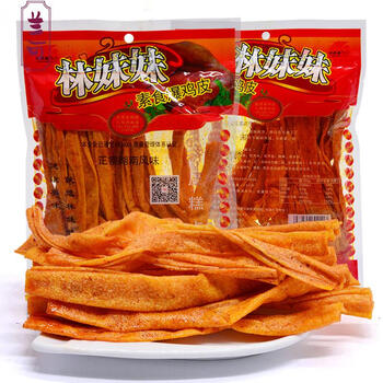 林妹妹 素食爆鸡皮 180g 辣条 湖南特产麻辣零食小吃休闲食品发批 *