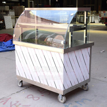 狮奥利兴不锈钢小吃车推车移动手推外卖车卤菜摊位车凉皮车 1米_带