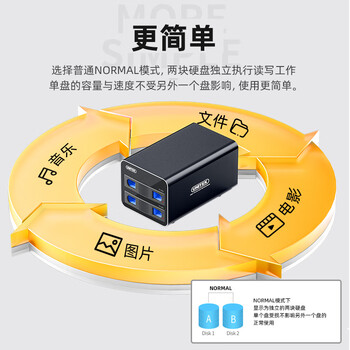优越者磁盘阵列柜多盘位2.5/3.5英寸机械/SSD固态移动硬盘柜 双盘位RAID笔记本外接硬盘盒子 Y-3355