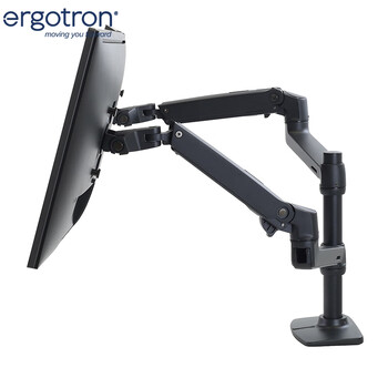 爱格升（ERGOTRON）LX显示器支架臂双屏支架桌面升降屏幕支架叠屏显示器增高架电脑桌（45-492-224）黑色