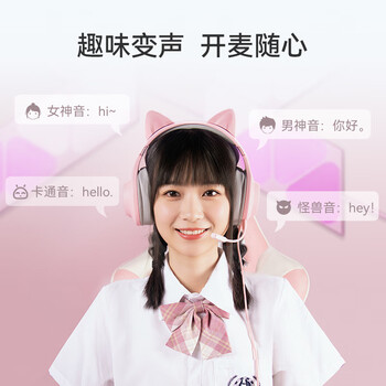 漫步者(EDIFIER)HECATE G2有线萌猫版 USB7.1声道游戏耳机女生电脑网课办公电竞耳麦头戴式网红主播女神直播 粉色 漫步者(EDIFIER)HECATE G2有线萌猫版 USB7.1声道游戏耳机女生电脑网课办公电竞耳麦头戴式网红主播女神直播 粉色