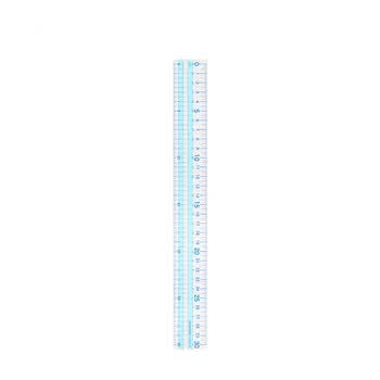 国誉(KOKUYO)30CM直尺进口淡彩曲奇高考透明尺子绘画考试 刻度清晰韧性足 透明蓝 GY-GBA111B