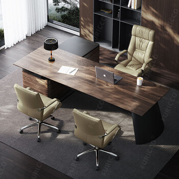 富凯真头层牛皮办公椅职员椅会议椅老板椅人体工学电脑椅 B2213米白色