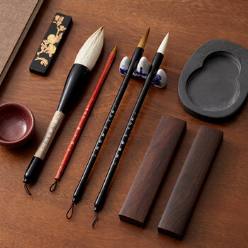 六品堂文房四宝套装笔墨纸砚成人毛笔字帖书法入门砚台镇尺兼毫斗笔20件套【现在买再多送9件套】