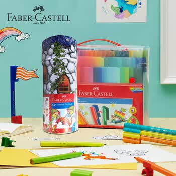辉柏嘉（Faber-castell）辉柏嘉（Faber-castell水彩笔 儿童画笔 14色可拼水彩笔 Castle Tin城堡罐装美术写生画画笔
