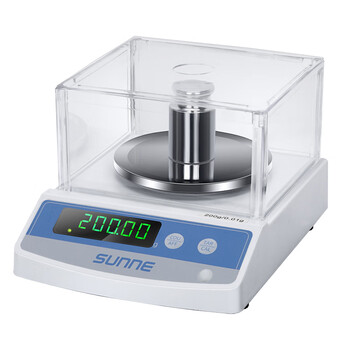 尚仪电子分析天平实验室天平防风罩电子秤0.1百分位/3kg JE30002 电池+砝码