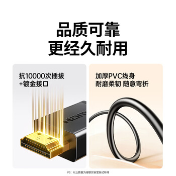 绿联Mini HDMI转HDMI2.0转接线4K60Hz高清转换线笔记本电脑平板相机便携屏连显示器投影仪电视3米10118