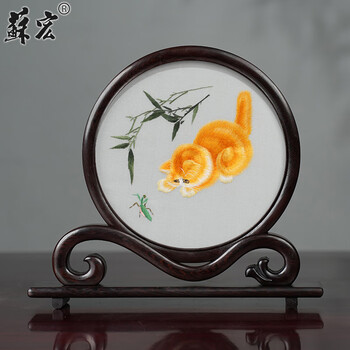 苏绣双面绣猫价格报价行情- 京东