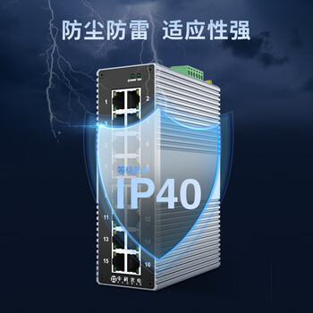 中科光电工业交换机16口 工业级交换机千兆 工业以太网交换机 导轨式交换机工业级ZK-6500-11-16GT不含电源