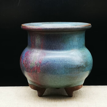 钧窑三足炉- 京东