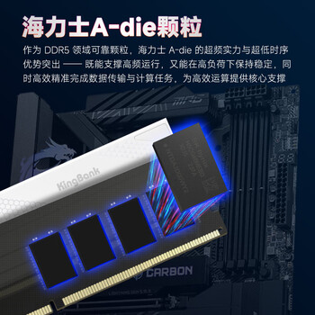 金百达（KINGBANK）32GB(16GBX2)套装DDR5 6800台式机内存条海力士A-die颗粒星刃白C32