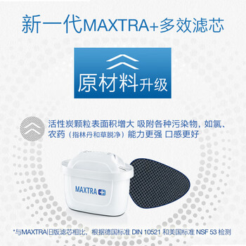 碧然德 净水壶滤芯【德国品质】Maxtra+3枚装 家用过滤净水器滤水壶 三重全效净滤 除氯去水垢 软化水质