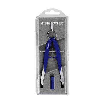 施德楼(STAEDTLER)中车圆规 精准工程绘图工具套装 金属机械制图学生考试用铅芯款圆规-蓝色55600 施德楼(STAEDTLER)中车圆规 精准工程绘图工具套装 金属机械制图学生考试用铅芯款圆规-蓝色55600