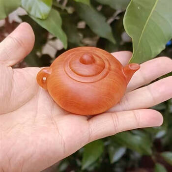 皇和鑫把把壶行崖柏木雕手把件茶壶实木把玩文玩茶宠手工茶壶喜上眉梢