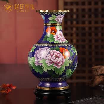景泰蓝铜花瓶- 京东